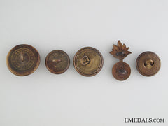 Wwi Four Cef Buttons And Collar Tab