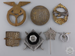 A Set Of Seven Czechoslovakian Badges And Insignia