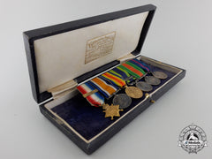 A First War And India Service Miniature Group With Case