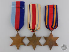 Three Second War British Campaign Stars