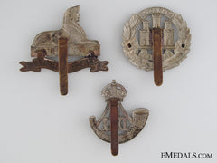 Three Wwi British Cap Badges
