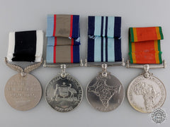 Four Second War Commonwealth Service Medals