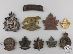 Ten First War Canadian Badges