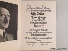 Hj Victor's Badge Award Document 1938