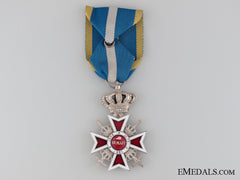The Order Of The Crown Of Romania With Swords; Silver Grade