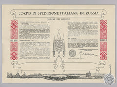 A Second War Italian Russian Front Honour Badge And Award Document