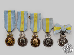 Sweden, Kingdom. A Lot Of Five Red Cross Merit Medals For Voluntary Health Care
