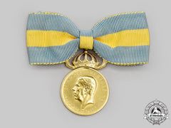 Sweden, Kingdom. A Red Cross Merit Medal For Voluntary Health Care For Ladies, I Class Gold Grade