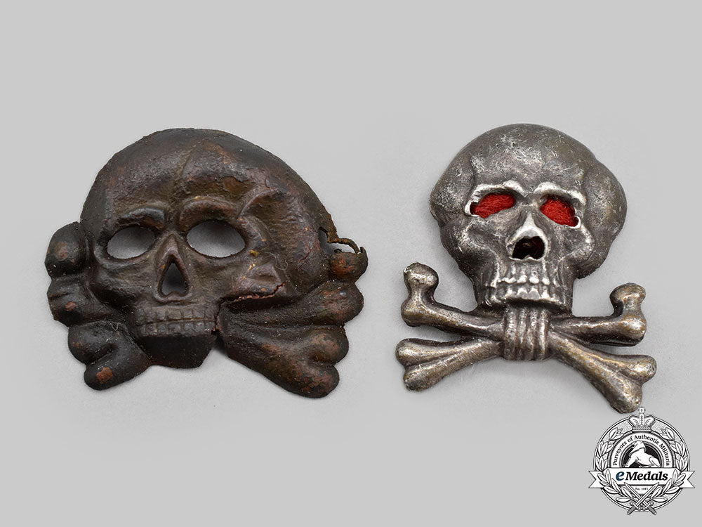 Germany, Wehrmacht. A Pair Of Totenkopf Insignia – eMedals