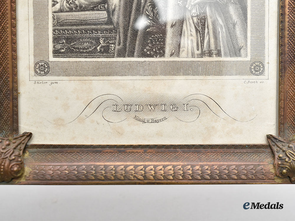bavaria,_kingdom._a_framed_engraving_of_king_ludwig_i,_by_karl_barth_l22_mnc1268_075_1_1_1