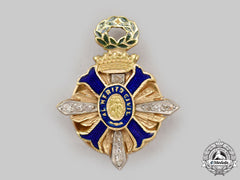 Spain, Franco Period. An Order Of Civil Merit, Lapel Badge In Gold And Diamonds