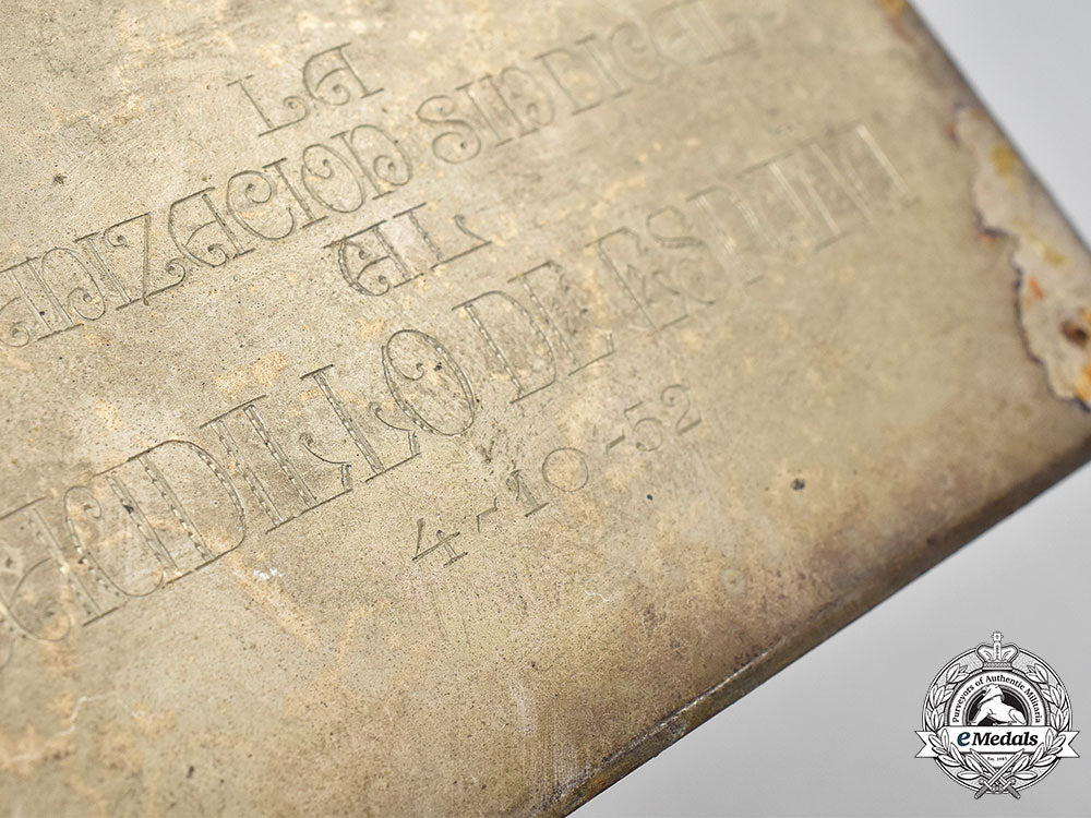 spain,_spanish_state._a1952_trade_union_organization_commemorative_plaque_to_francisco_franco_l22_mnc3271_572