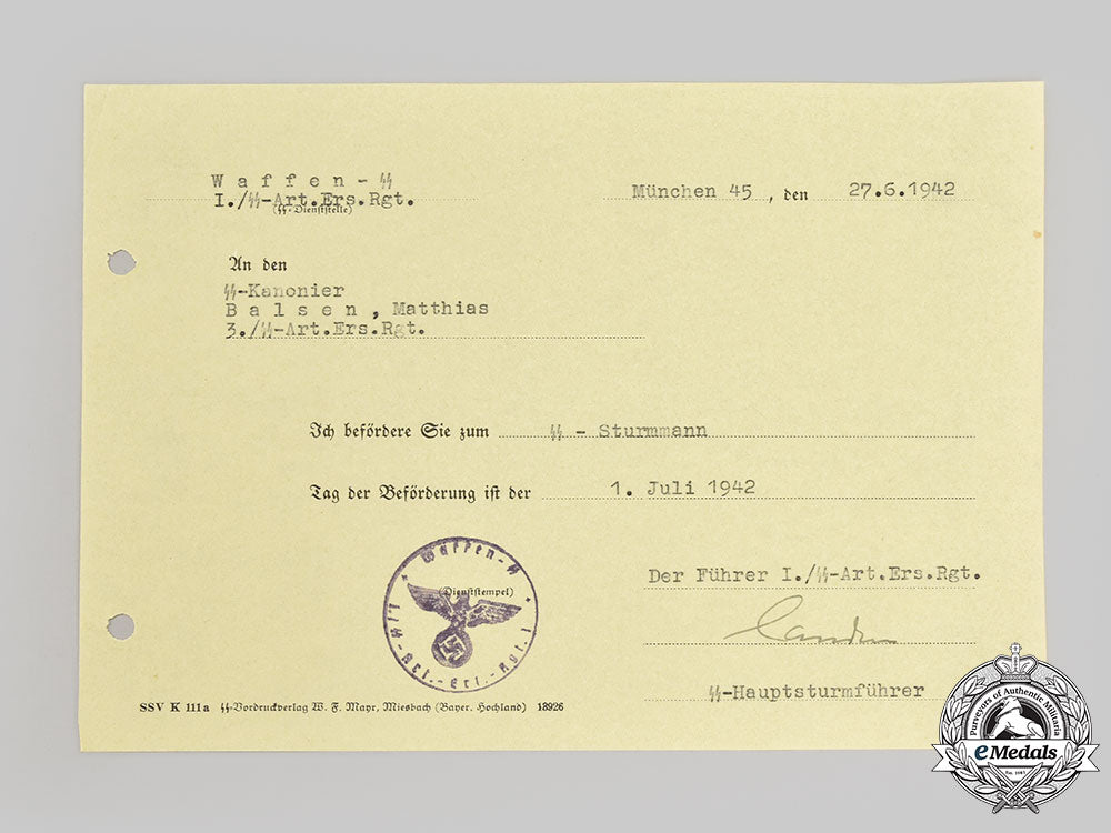 germany,_ss._the_wehrpaß_and_documents_of_ss-_rottenführer_matthias_balsen,2_nd_ss_panzergrenadier_division_das_reich_l22_mnc4627_264