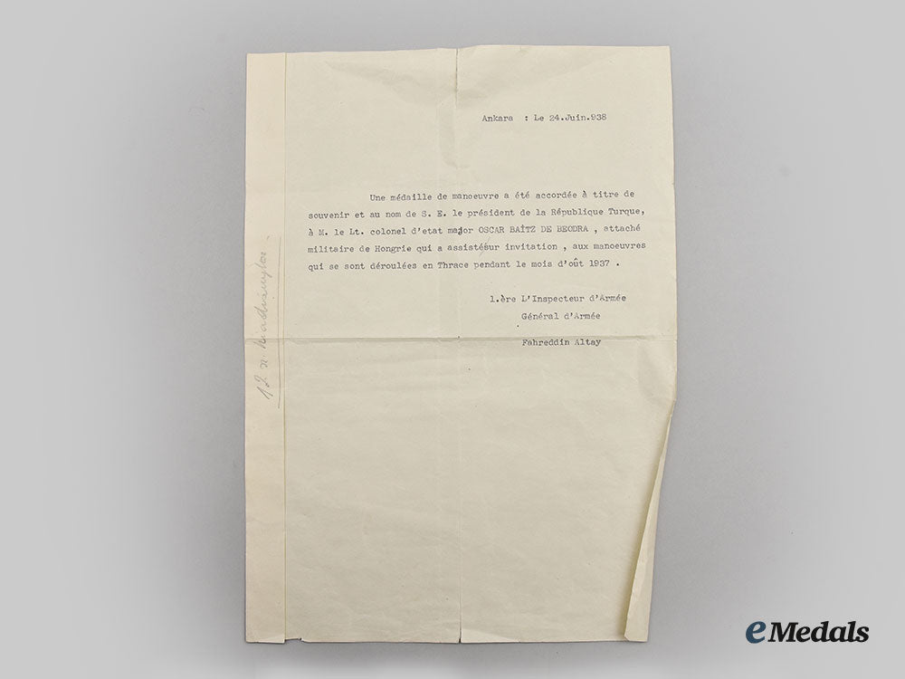 turkey,_republic._a1_st_army_thrace_maneuvers_medal1937,_issued_to_hungarian_military_officer,_lieutenant_colonel_oscar_baitz_of_beodra_l22_mnc4661_372_1