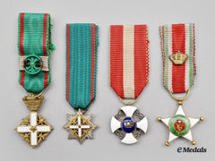 Italy, Kingdom. A Lot Of Four Miniature Italian Orders