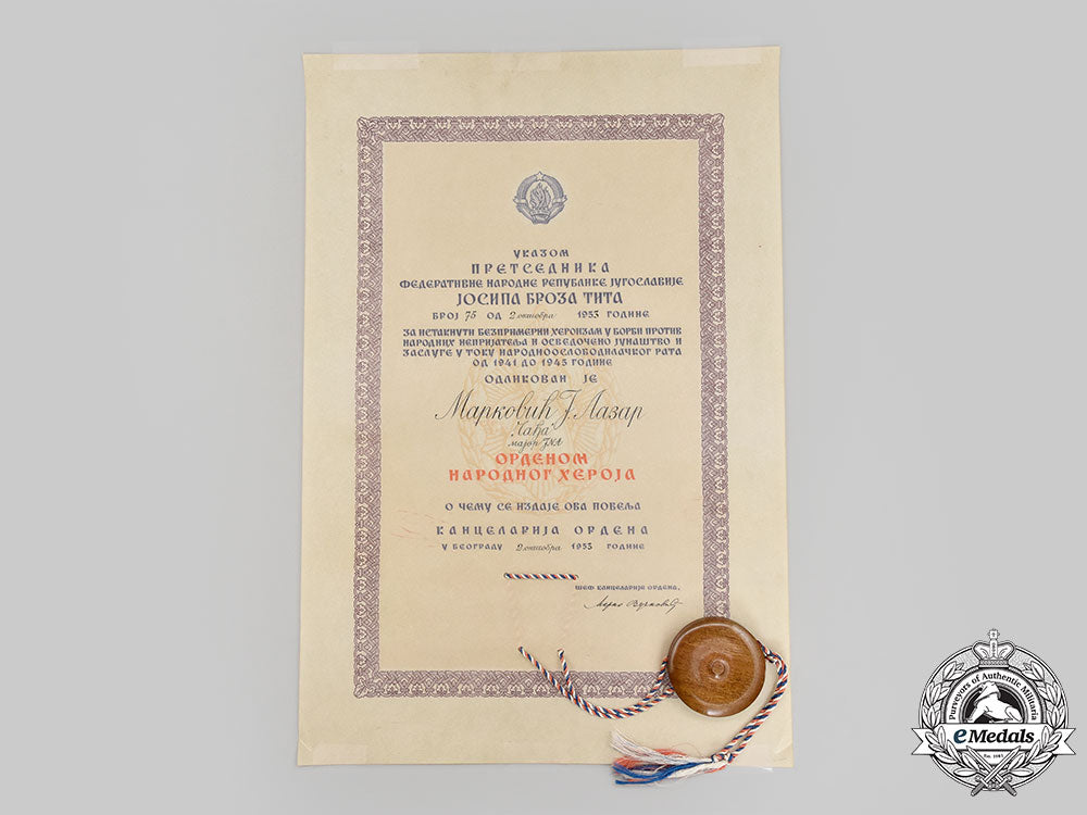 yugoslavia,_socialist_republic._a_rare_award_document_for_an_order_of_the_people’s_hero,_with_case_and_seal,_to_jna_major_lazar_markovićčađa_l22_mnc6005_765_1