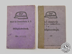 Germany, Der Stahlhelm. A Pair Of Membership Booklets