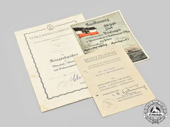 Germany, Kriegsmarine. A Mixed Lot Of Award Documents