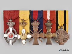 Greece, Kingdom. An Order Of St. George Greek Medal Bar Of Five Decorations, C.1945