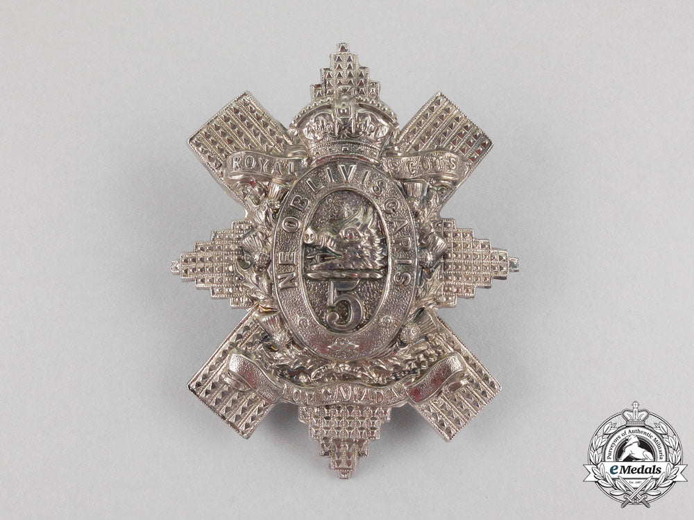 a5_th_regiment_royal_scots_of_canada_glengarry_badge,_c.1904_l_275_2