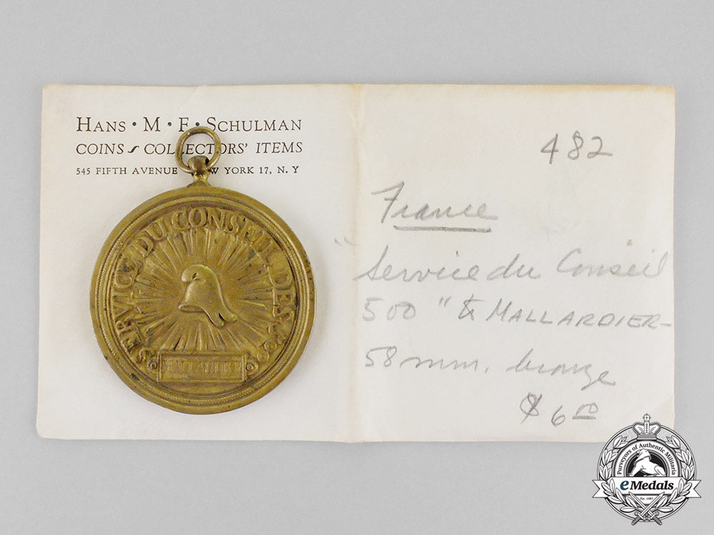 france,_constitutional_monarchy._a_service_of_the_council_of_five_hundred_medal,_c.1795_m18-0133