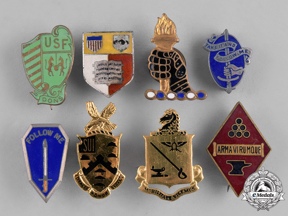 united_states._forty-_three_military_college_and_regimental_school_insignia_badges_m181_1009