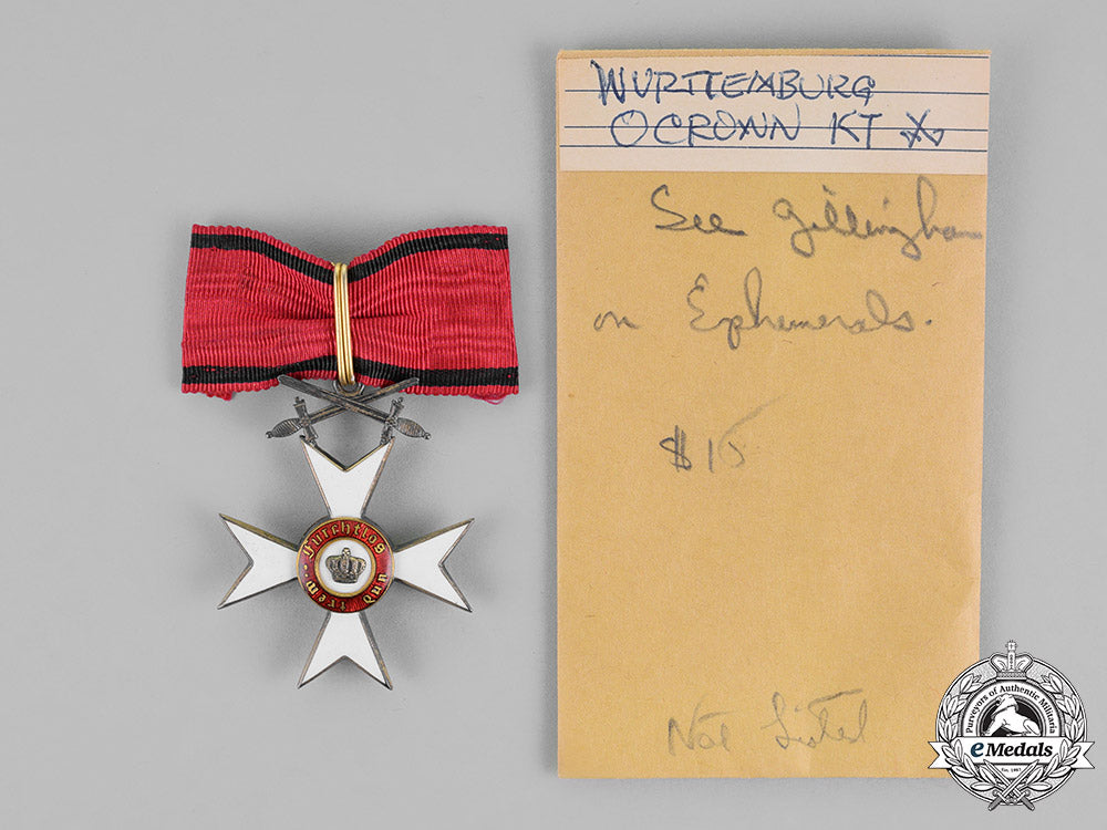 württemberg,_kingdom._an_order_of_the_crown,_knight’s_cross_with_swords,_c.1915_m18_4474
