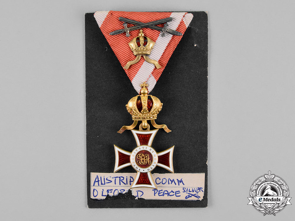 austria,_empire._a_leopold_order_in_gold,_knight’s_cross_with_small_decoration&_silver_swords,_c.1915_m18_6555