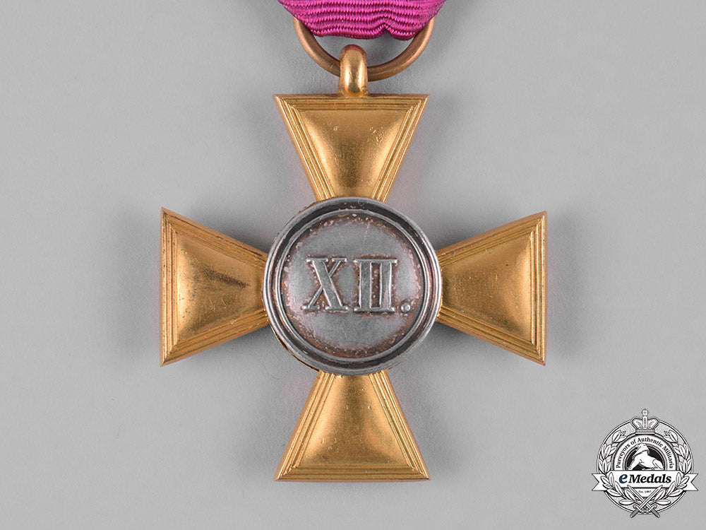 mecklenburg-_strelitz,_duchy._a_military_merit_cross_for12_years_of_service,_c.1860_m19_11249