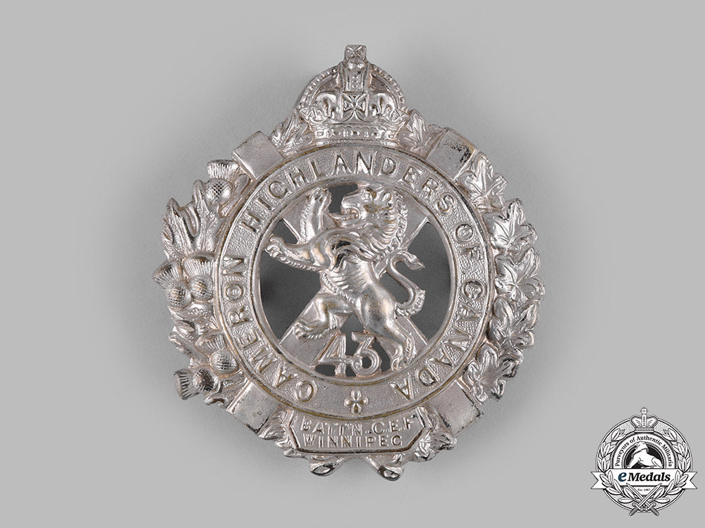 canada,_cef._a43_rd_infantry_battalion"_cameron_highlanders"_glengarry_badge,_c.1915_m19_11269