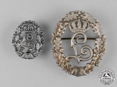 Bavaria, Kingdom. A Pair Of King Ludwig Ii Commemorative Badges