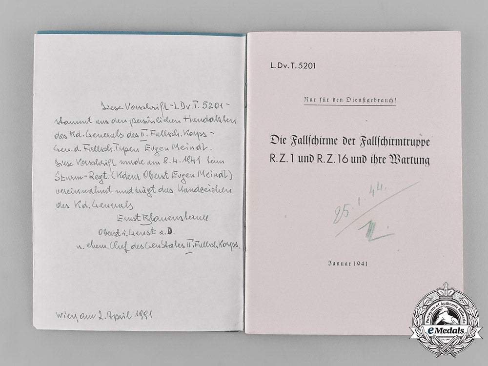 germany,_luftwaffe._a1941_fallschirmjäger_parachute_user’s_manual_signed_by_eugen_meindl&_ernst_blauensteiner_m19_12319_1_1_1_1