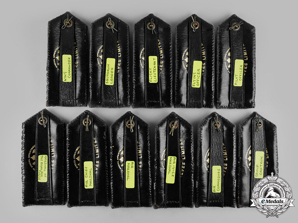 united_kingdom._a_set_of_eleven_royal_air_force(_raf)_commissioned_ranks_shoulder_boards_m19_13461