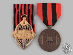 Württemberg, Kingdom. A Pair Of Württemberg Fire Brigade 25-Year Long Service Decorations