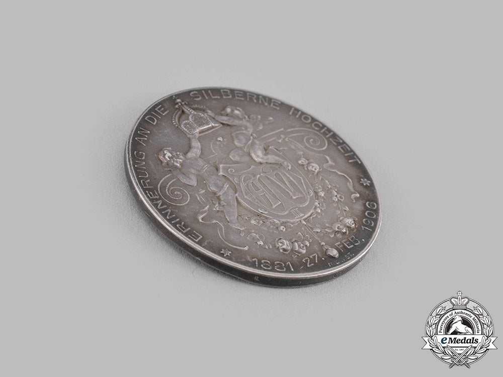 germany,_imperial._a1906_kaiser_wilhelm_ii_and_kaiserin_augusta_victoria25_th_wedding_anniversary_medal_m19_14253_1