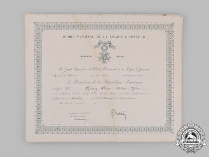 france,_iii_republic._a_national_order_of_the_legion_of_honour_document_to_assistant_adjutant-_general_lieutenant-_colonel_clive_osric_vere_gray,_c.m.g.,_d.s.o.,_seaforth_highlanders1920_m19_14323