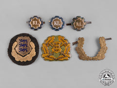 Estonia, Republic. A Lot Of Defence League Metal Cap Insignia