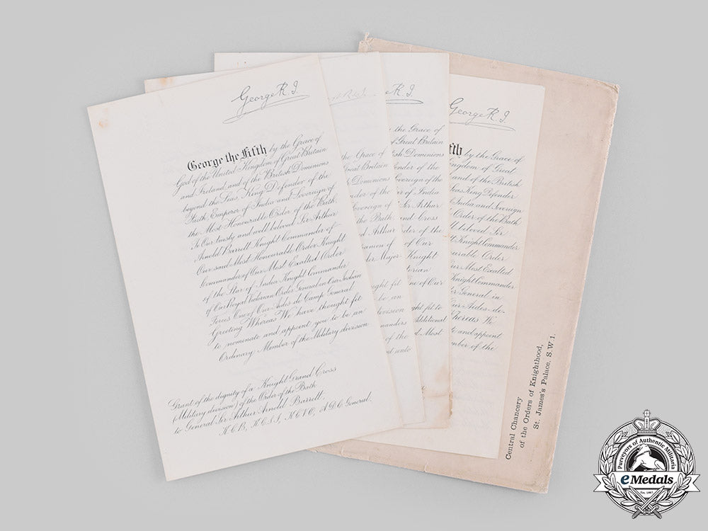 united_kingdom._four_award_documents_to_field_marshal_sir_arthur_arnold(_archie)_barrett_gcb,_gcsi,_kcvo,_adc_m19_17943