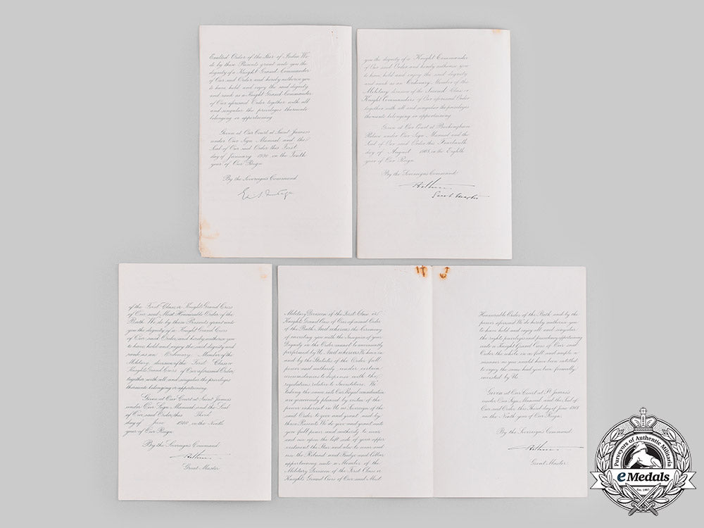 united_kingdom._four_award_documents_to_field_marshal_sir_arthur_arnold(_archie)_barrett_gcb,_gcsi,_kcvo,_adc_m19_17944