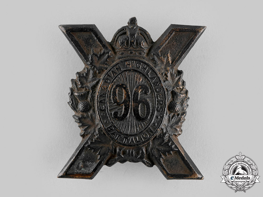 canada,_cef._a96_th_infantry_battalion"_canadian_highlanders"_glengarry_badge,_by_dingwall,_c.1916_m19_22591