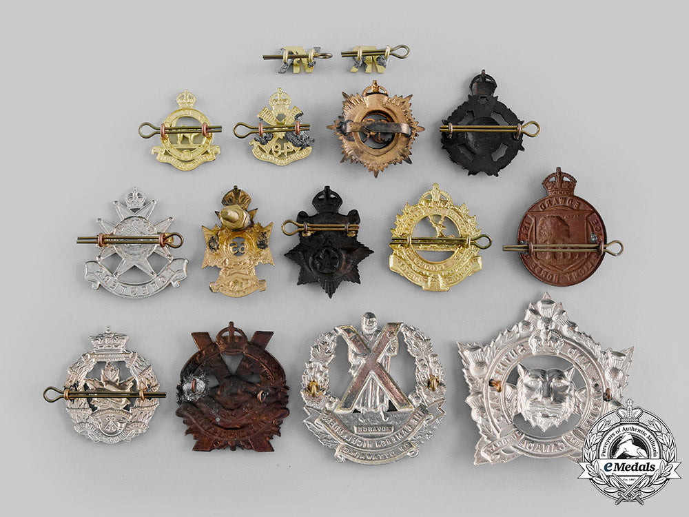 canada,_commonwealth._a_lot_of_fifteen_cap/_glengarry/_collar_badges_m19_22674