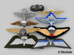 International. A Lot Of Nine Parachutist Badges
