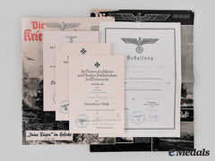 Germany, Kriegsmarine. A Lot Of Award Documents To Wilhelm Westhoff, Prinz Eugen Crew