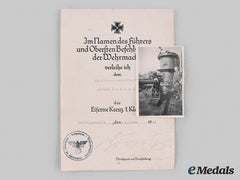 Germany, Kriegsmarine. An Ek I Award Document, Signed By Dönitz