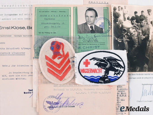 germany,_kriegsmarine._documents_and_insignia_to_friedrich_schafroth,_tirpitz_diver_m19_27510