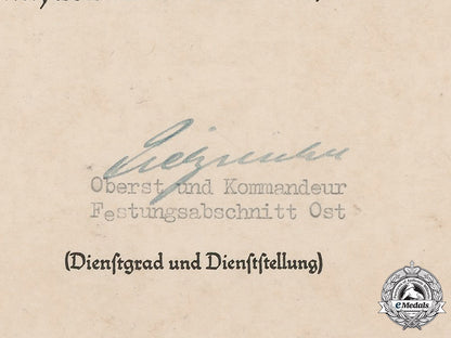 germany,_heer._an_ek2_document_to_defender_of_normandy,_signed_by_oak_leaves_recipient_oberst_pietzonka_m19_2805_1