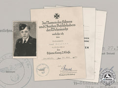 Germany, Waffen-Ss. Three Award Documents & Studio Portrait Of Ss-Sturmmann Josef Brunner, Ss Panzer Regiment “Das Reich”