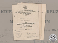 Germany, Kriegsmarine. Award Documents Issued To Marinehilfsinspektor, Issued In Athens