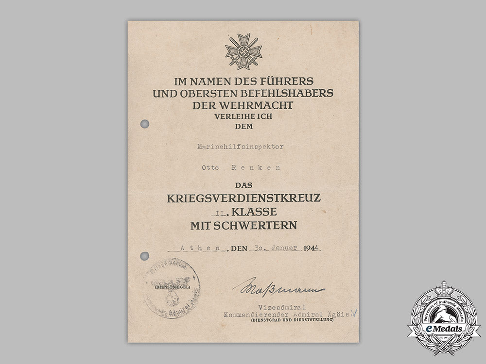 germany,_kriegsmarine._award_documents_issued_to_marinehilfsinspektor,_issued_in_athens_m19_5018_2_1