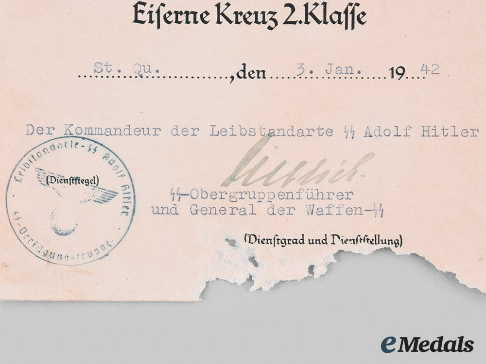 germany,_ss._an_iron_cross_ii_class_award_document_to_ss-_rottenführer_richard_kastenbutt,_sepp_dietrich_signature_m20_01034